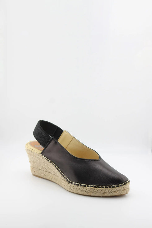 Salvi Calzados Slingback Peep-Toe Espadrille Wedges