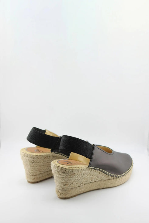 Salvi Calzados Slingback Peep-Toe Espadrille Wedges