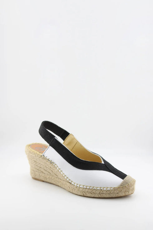 Salvi Calzados Slingback Peep-Toe Espadrille Wedges