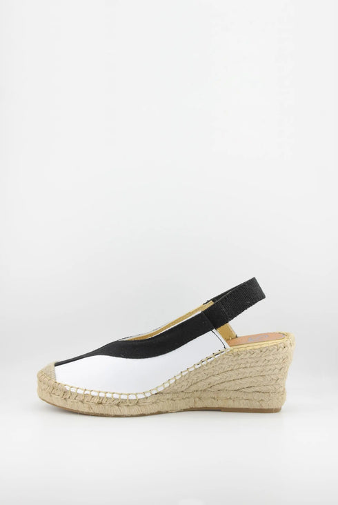 Salvi Calzados Slingback Peep-Toe Espadrille Wedges