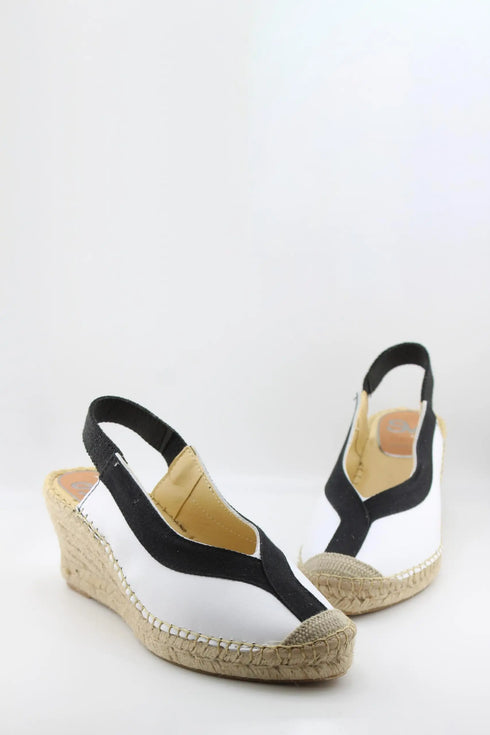 Salvi Calzados Slingback Peep-Toe Espadrille Wedges