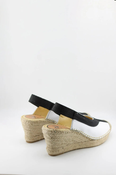 Salvi Calzados Slingback Peep-Toe Espadrille Wedges