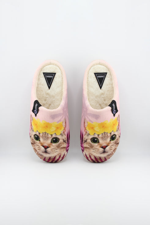 Verbenas Cat Graphic Indoor Slipper