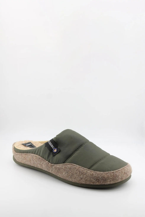 Verbenas Men Quilted Sherpa Lined Slide Slippers