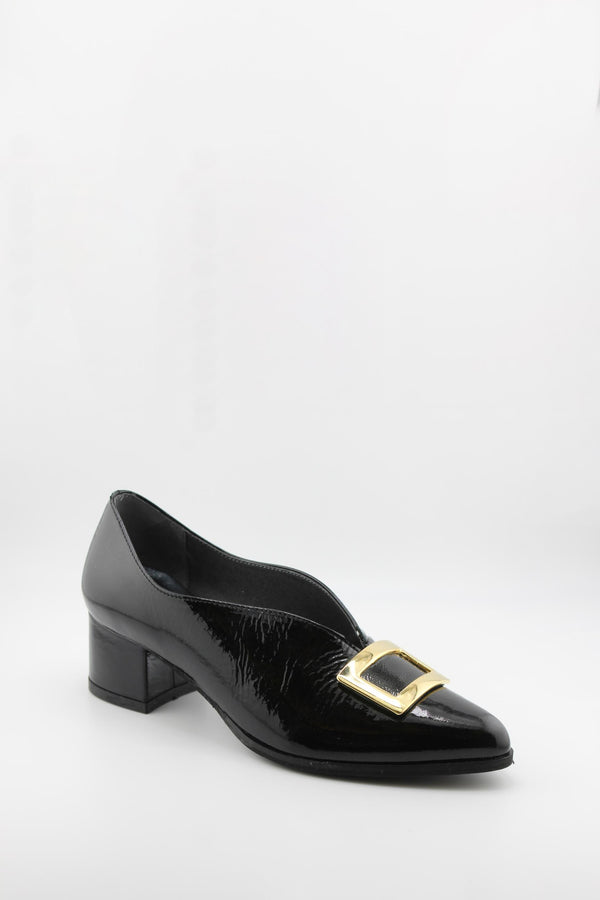 Ragazza Patent Leather Block Heeled Loafers