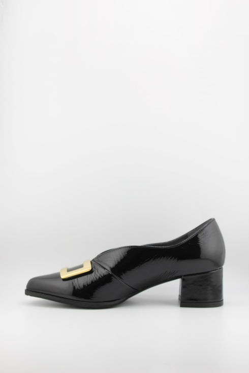 Ragazza Patent Leather Block Heeled Loafers