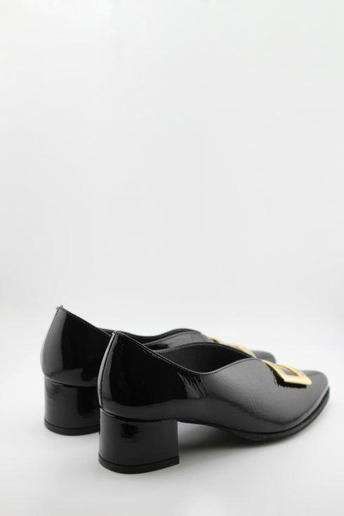 Ragazza Patent Leather Block Heeled Loafers