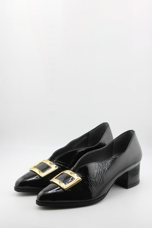 Ragazza Patent Leather Block Heeled Loafers