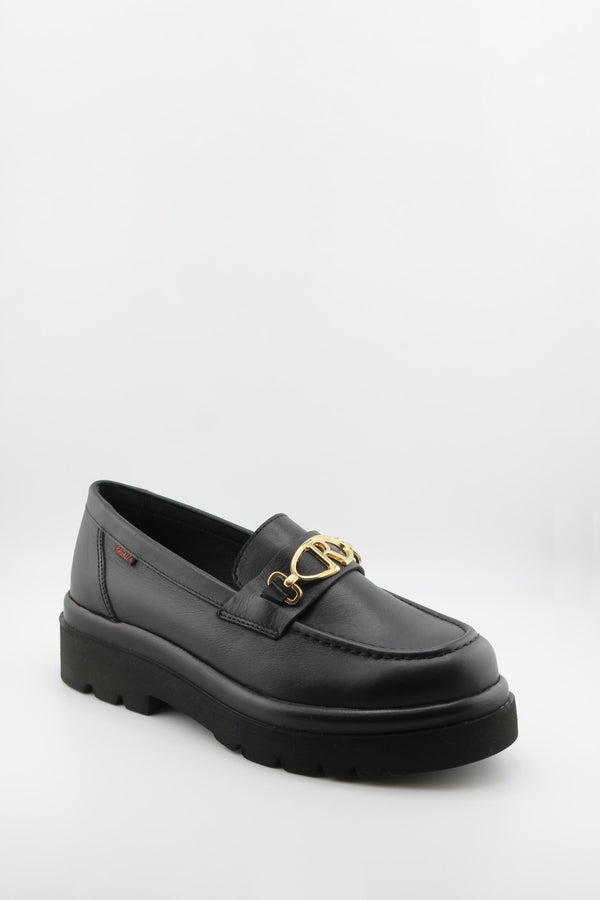 Ragazza Chunky Sole Loafers with Gold Accent