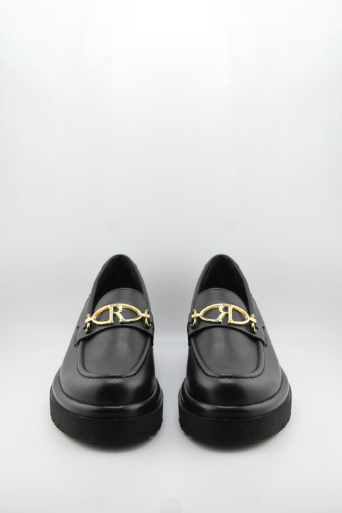 Ragazza Chunky Sole Loafers with Gold Accent