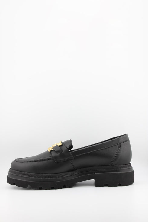 Ragazza Leather Chunky Sole Loafers with Metallic Buckle