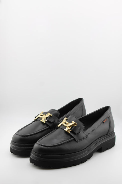 Ragazza Leather Chunky Sole Loafers with Metallic Buckle