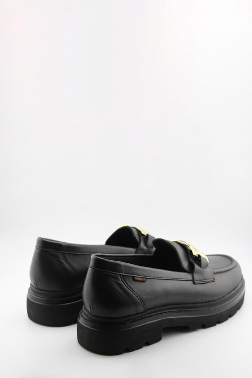 Ragazza Leather Chunky Sole Loafers with Metallic Buckle