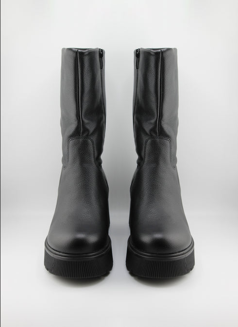 Ragazza Chunky Textured Mid-Calf Boots