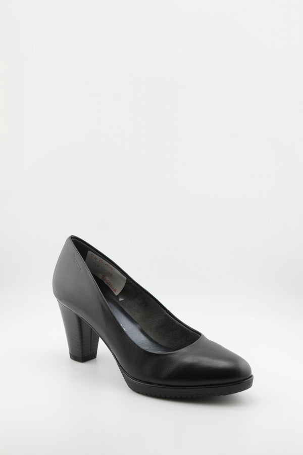 Ragazza Classic Leather Block Heel Pumps