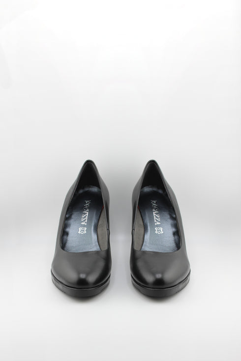 Ragazza Classic Leather Block Heel Pumps