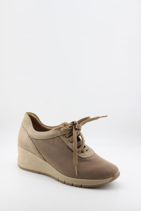 Ragazza Mesh Patterned Wedge Lace-Up Shoes