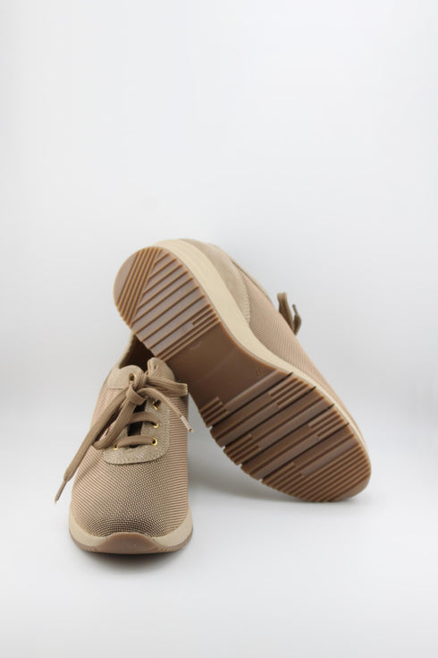 Ragazza Mesh Patterned Wedge Lace-Up Shoes