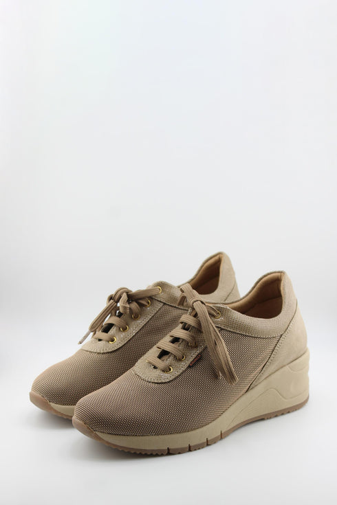 Ragazza Mesh Patterned Wedge Lace-Up Shoes