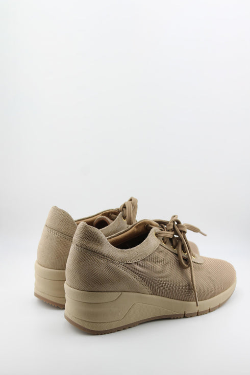 Ragazza Mesh Patterned Wedge Lace-Up Shoes