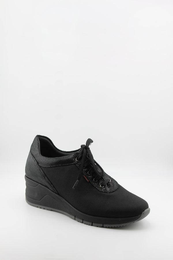 Ragazza Mesh Patterned Wedge Lace-Up Shoes