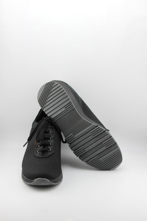 Ragazza Mesh Patterned Wedge Lace-Up Shoes