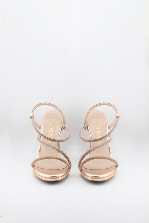 Ragazza Strappy High-Heel Sandal with Rhinestones