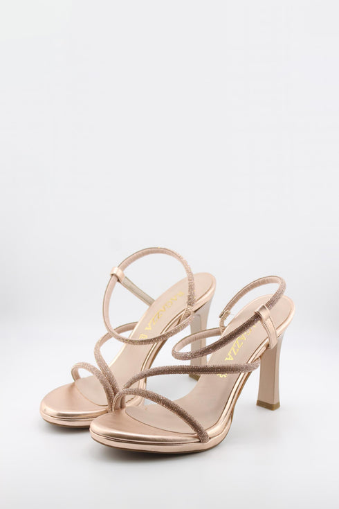 Ragazza Strappy High-Heel Sandal with Rhinestones