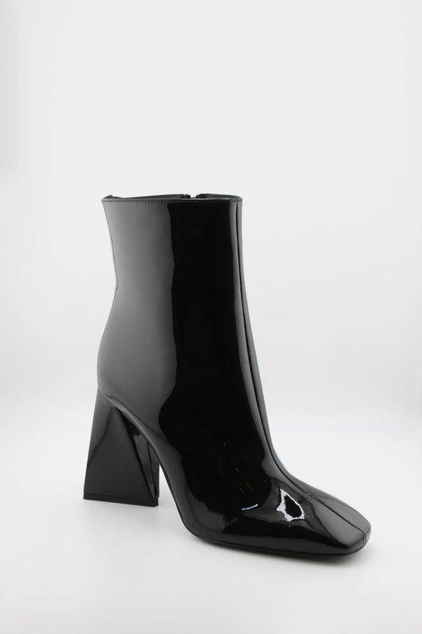 Sante Patent Leather Square Toe Ankle Boots