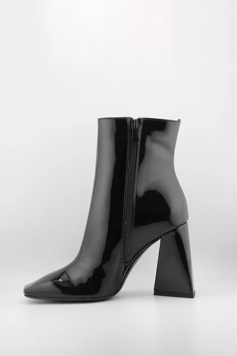Sante Patent Leather Square Toe Ankle Boots