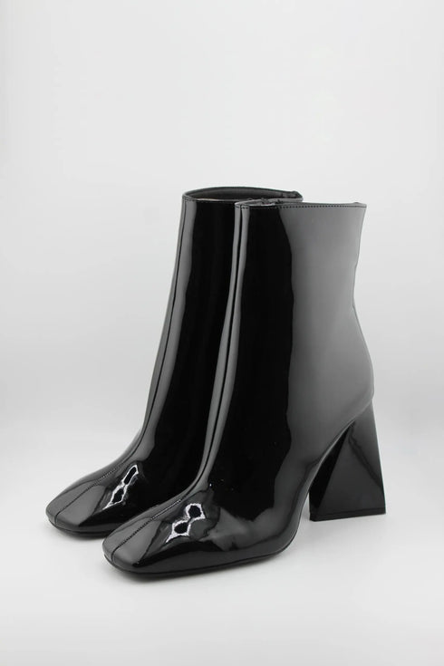 Sante Patent Leather Square Toe Ankle Boots