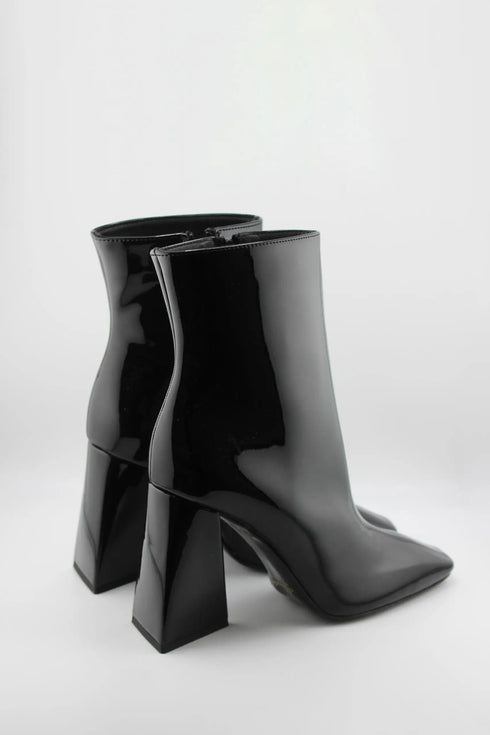 Sante Patent Leather Square Toe Ankle Boots