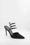 Sante Elegant Spiral-Strap Pointed Stiletto Mules