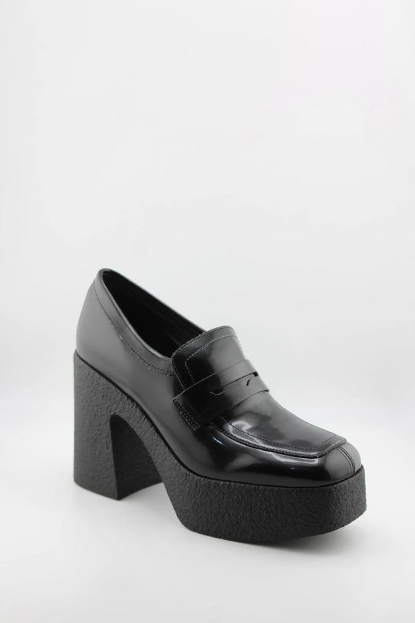 Sante Platform Block Heel Patent Loafers