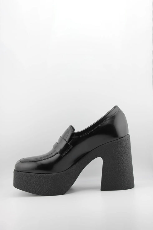 Sante Platform Block Heel Patent Loafers