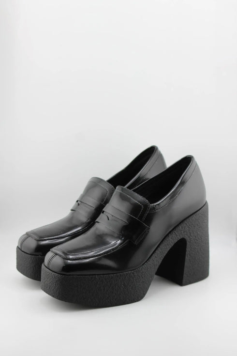 Sante Platform Block Heel Patent Loafers
