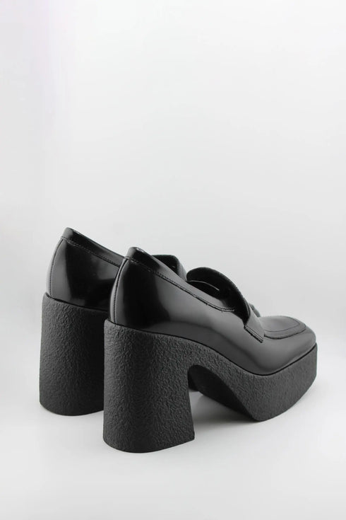 Sante Platform Block Heel Patent Loafers