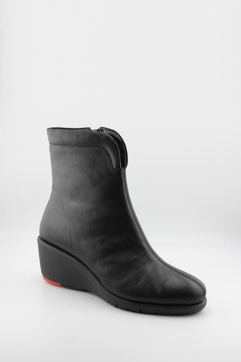 DFC Relax Sleek Leather Ankle Wedge Boots