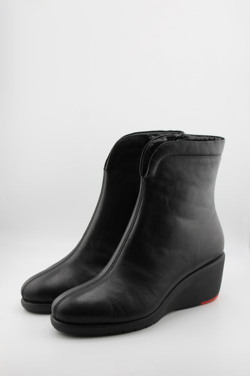 DFC Relax Sleek Leather Ankle Wedge Boots