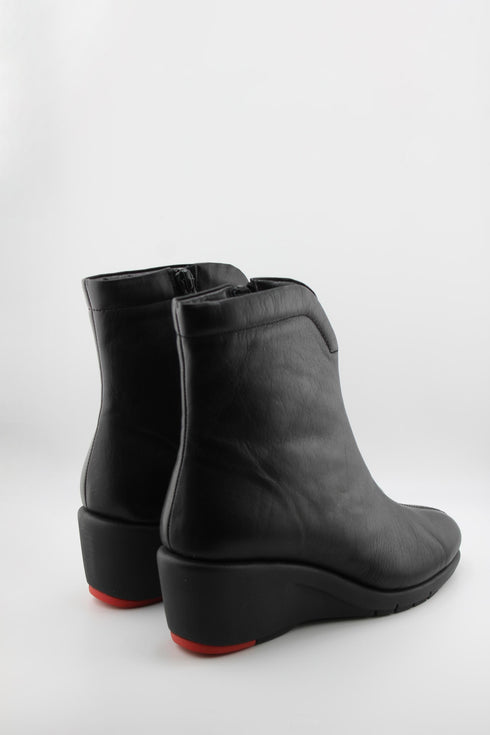 DFC Relax Sleek Leather Ankle Wedge Boots