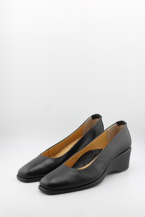 DFC Relax Sleek Leather Wedge Heel Shoes
