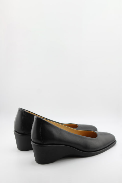 DFC Relax Sleek Leather Wedge Heel Shoes
