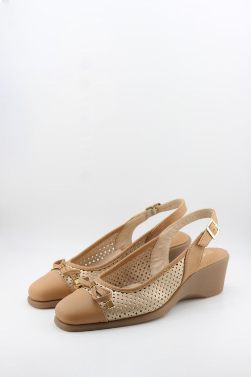 DFC Relax Perforated Slingback Wedge Sandals