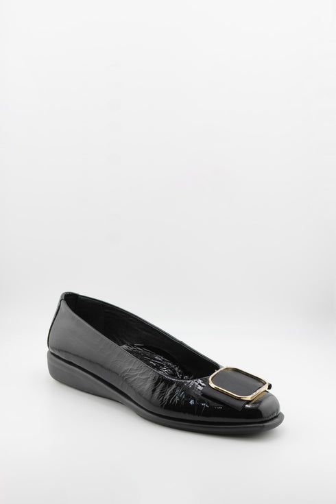 DFC Relax Patent Leather Ballet Flat with Buckle