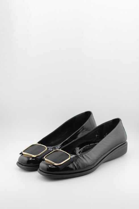 DFC Relax Patent Leather Ballet Flat with Buckle