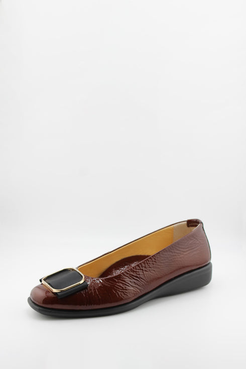 DFC Relax Patent Leather Ballet Flat with Buckle