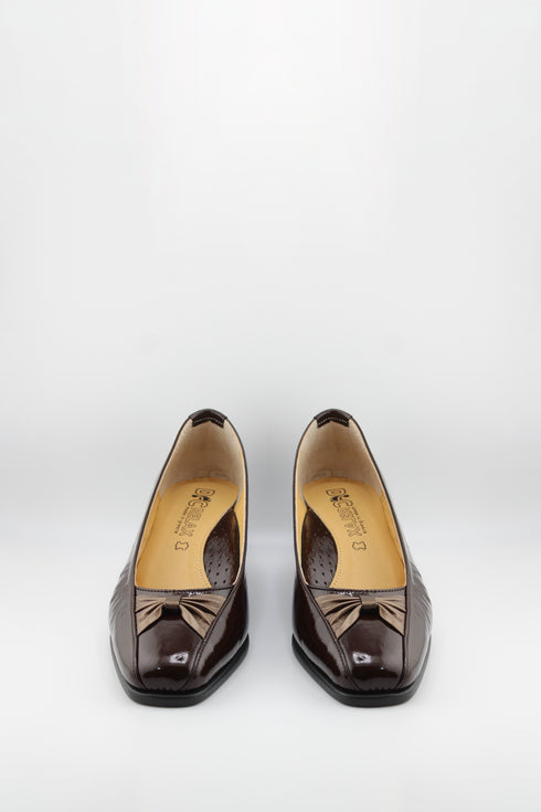 DFC Relax Glossy Wedge Pump with Knotted Detail