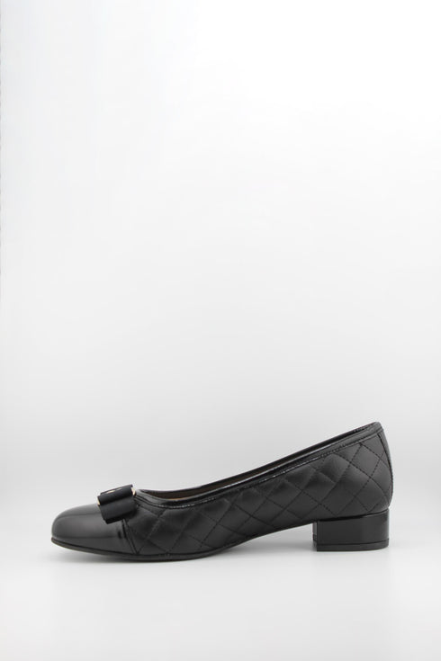 DFC Relax Quilted Leather Ballet Flats with Bow