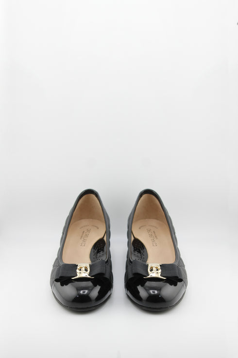 DFC Relax Quilted Leather Ballet Flats with Bow