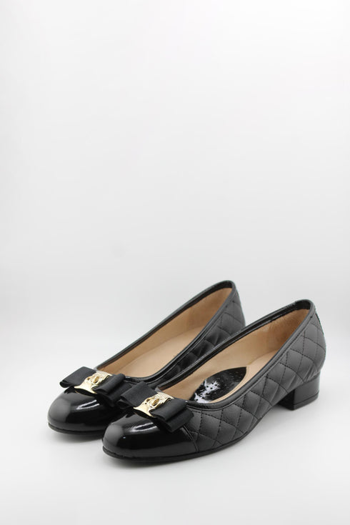 DFC Relax Quilted Leather Ballet Flats with Bow